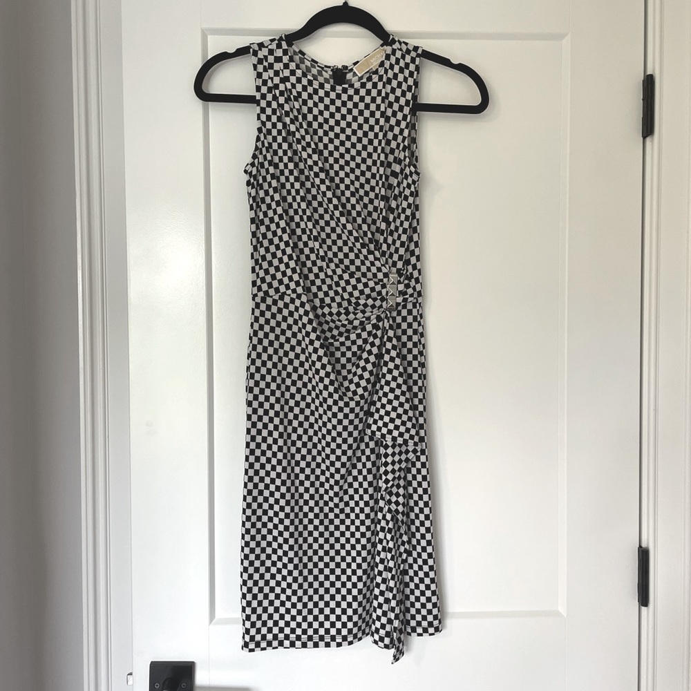 Michael Kors black and white checkered dress